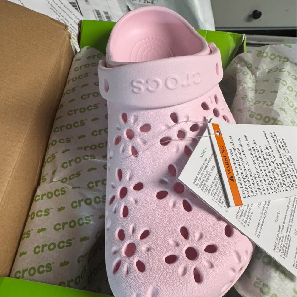 CROCS Pink Milk Floral Clogs
